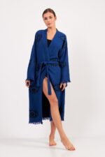 Eye Parlament Mavi Pamuklu Müslin Kimono
