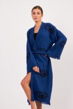Eye Parlament Mavi Pamuklu Müslin Kimono - Görsel 6