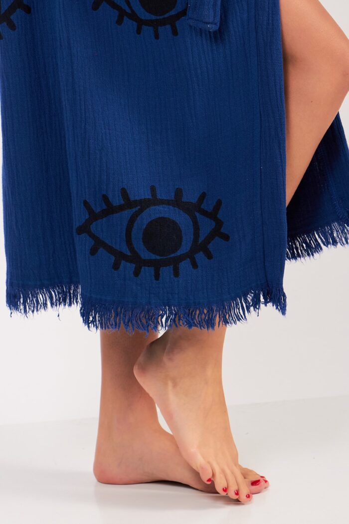 eye-parlament-mavi-pamuklu-muslin-kimono Eye Parlament Mavi Pamuklu Müslin Kimono - Görsel 5