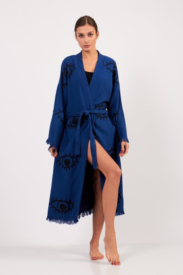 eye-parlament-mavi-pamuklu-muslin-kimono Eye Parlament Mavi Pamuklu Müslin Kimono - Görsel 11