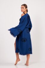 Eye Parlament Mavi Pamuklu Müslin Kimono - Görsel 3