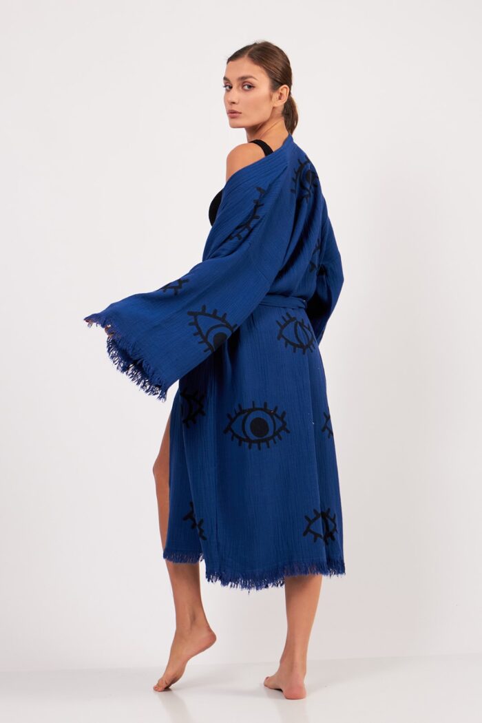 eye-parlament-mavi-pamuklu-muslin-kimono Eye Parlament Mavi Pamuklu Müslin Kimono - Görsel 3