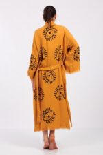 Eye Sarı Pamuklu Müslin Kimono - Image 8