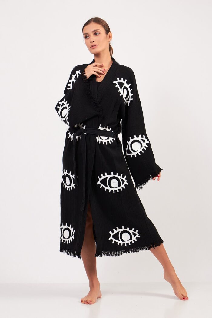 eye-siyah-pamuklu-muslin-kimono Eye Siyah Pamuklu Müslin Kimono - Görsel 10