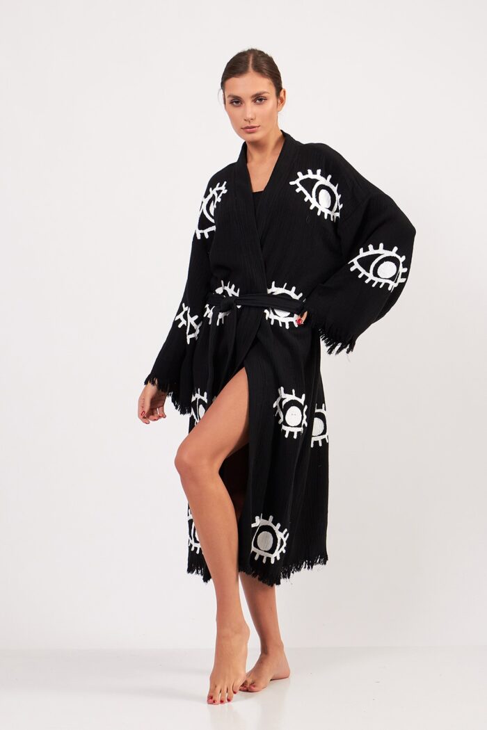 eye-siyah-pamuklu-muslin-kimono Eye Siyah Pamuklu Müslin Kimono - Görsel 9