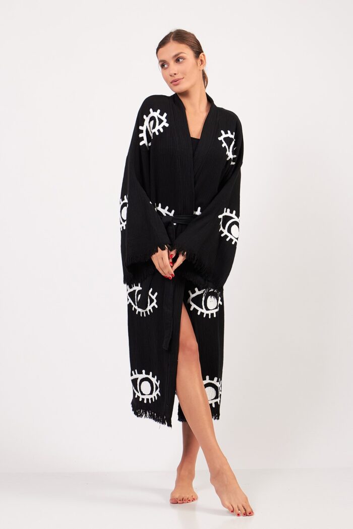 eye-siyah-pamuklu-muslin-kimono Eye Siyah Pamuklu Müslin Kimono - Görsel 6