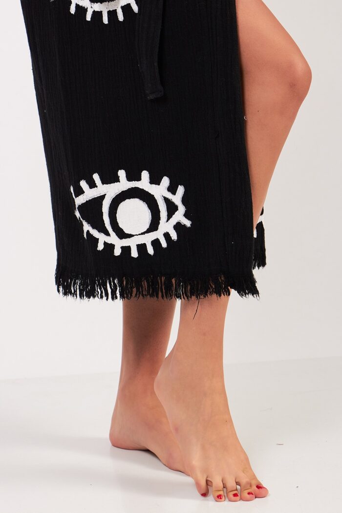 eye-siyah-pamuklu-muslin-kimono Eye Siyah Pamuklu Müslin Kimono - Görsel 5