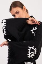 Eye Siyah Pamuklu Müslin Kimono - Görsel 4