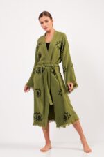Eye Yeşil Pamuklu Müslin Kimono