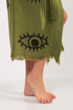 Eye Yeşil Pamuklu Müslin Kimono - Görsel 7