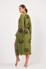 Eye Yeşil Pamuklu Müslin Kimono - Görsel 5