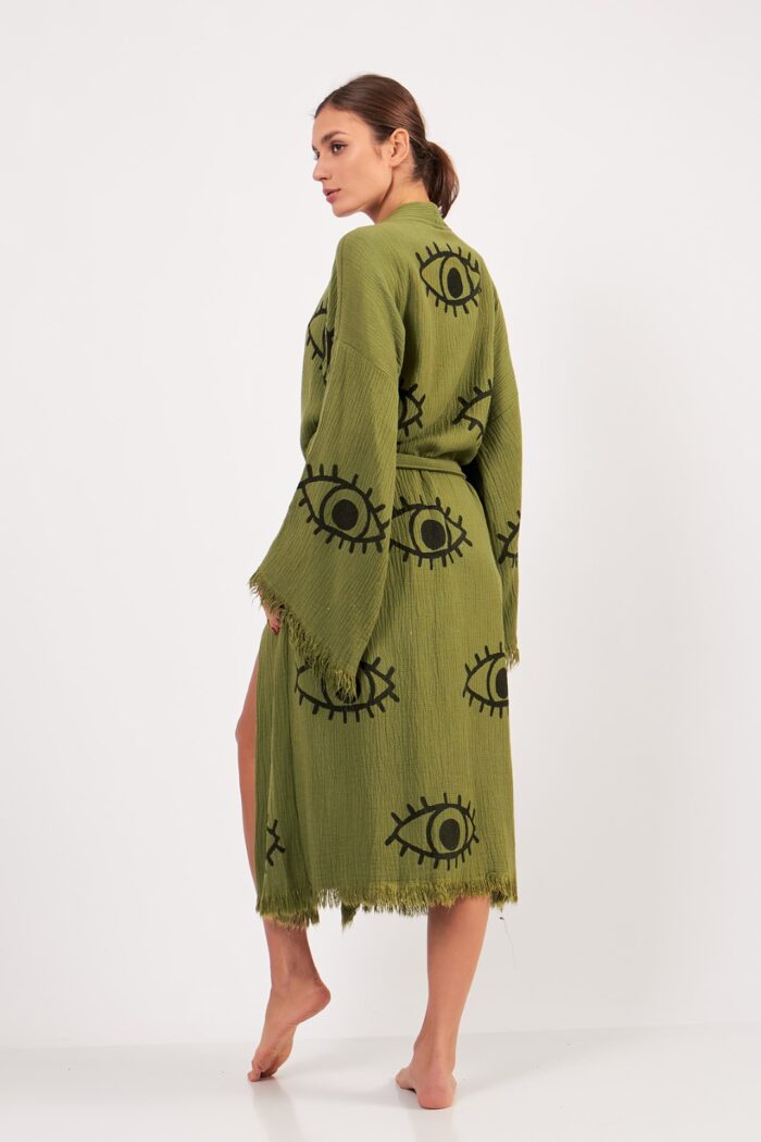 eye-yesil-pamuklu-muslin-kimono Eye Yeşil Pamuklu Müslin Kimono - Görsel 5