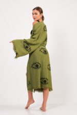 Eye Yeşil Pamuklu Müslin Kimono - Görsel 4