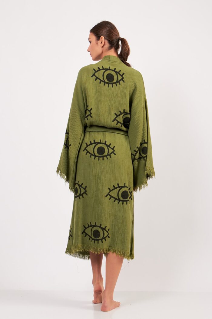 eye-yesil-pamuklu-muslin-kimono Eye Yeşil Pamuklu Müslin Kimono - Görsel 3