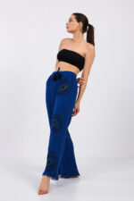 Eyes Pamuklu Müslin Kimono Parlament Mavi Takım - Image 14