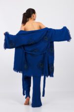 Eyes Pamuklu Müslin Kimono Parlament Mavi Takım - Image 9