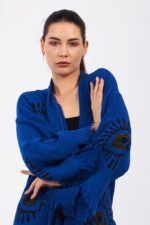 Eyes Pamuklu Müslin Kimono Parlament Mavi Takım - Image 6