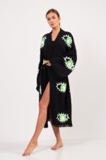Green Eye Pamuklu Müslin Kimono Siyah