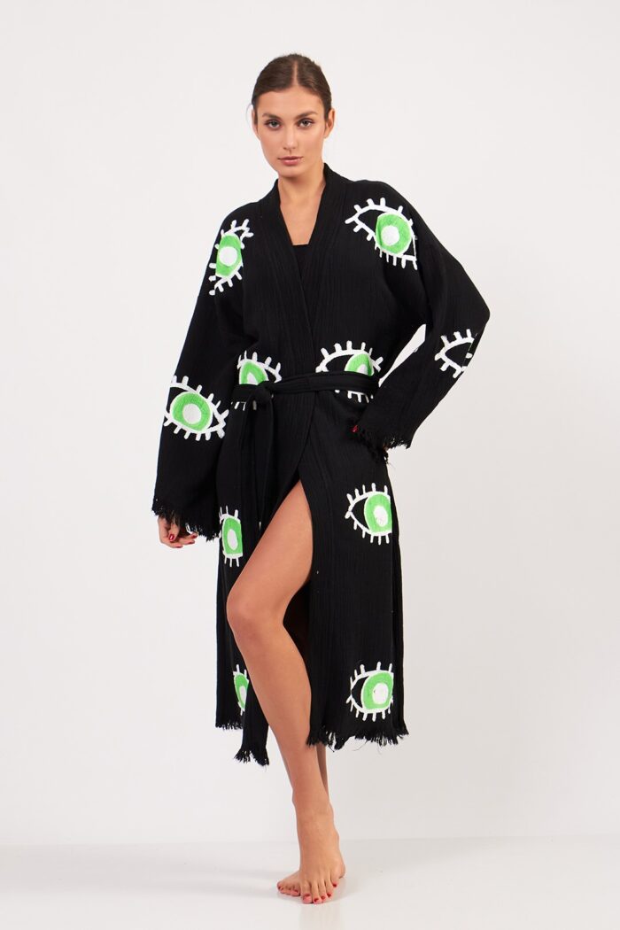 green-eye-pamuklu-muslin-kimono-siyah Green Eye Pamuklu Müslin Kimono Siyah - Görsel 7