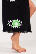 Green Eye Pamuklu Müslin Kimono Siyah - Görsel 6