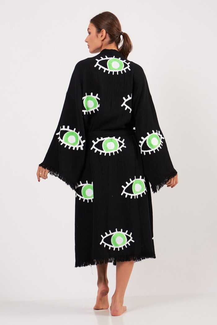 green-eye-pamuklu-muslin-kimono-siyah Green Eye Pamuklu Müslin Kimono Siyah - Görsel 4