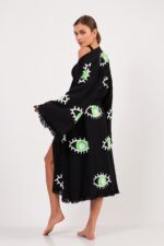 Green Eye Pamuklu Müslin Kimono Siyah - Görsel 3