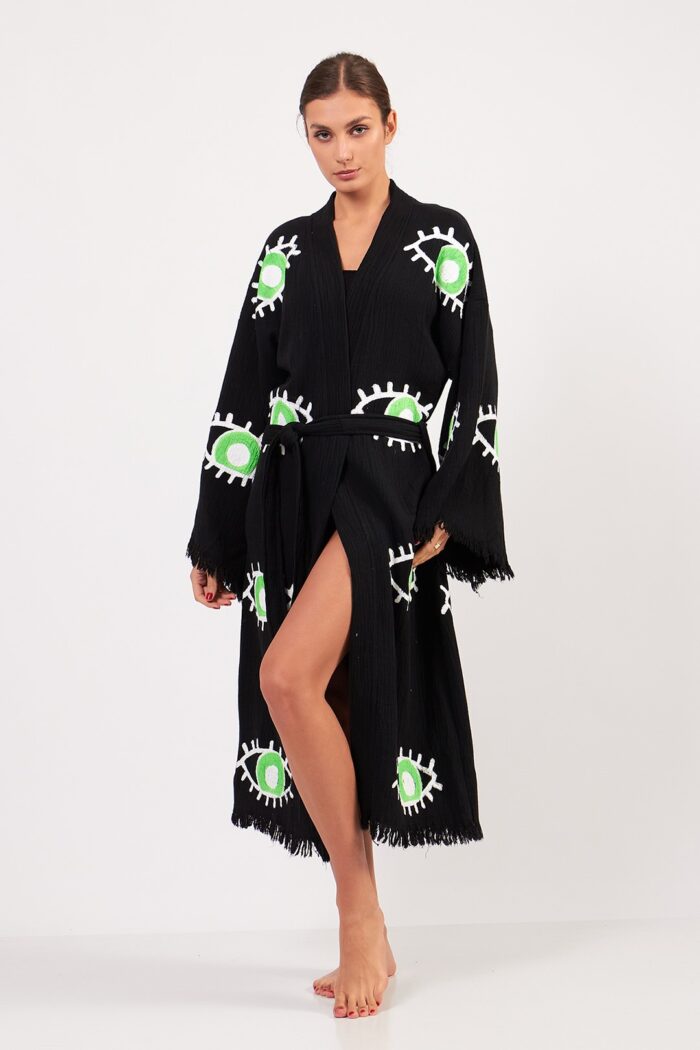 green-eye-pamuklu-muslin-kimono-siyah Green Eye Pamuklu Müslin Kimono Siyah - Görsel 10