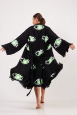 Green Eye Pamuklu Müslin Kimono Siyah - Görsel 2