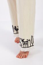 Hitit Desenli Taş Baskılı Pamuklu Müslin Kimono Takım - Image 15