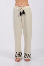 Hitit Desenli Taş Baskılı Pamuklu Müslin Kimono Takım - Image 16