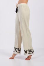 Hitit Desenli Taş Baskılı Pamuklu Müslin Kimono Takım - Image 17