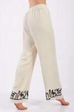 Hitit Desenli Taş Baskılı Pamuklu Müslin Kimono Takım - Image 19