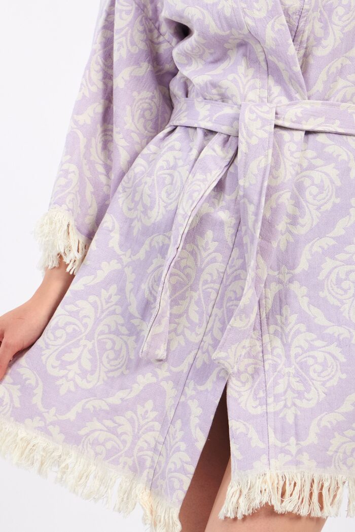 jakarli-damask-pamuklu-muslin-kimono Jakarlı Damask Pamuklu Müslin Kimono - الصورة 3