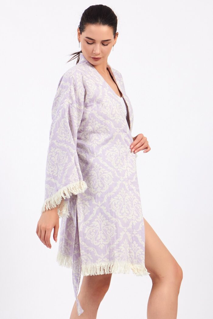 jakarli-damask-pamuklu-muslin-kimono Jakarlı Damask Pamuklu Müslin Kimono - الصورة 11