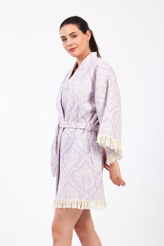 jakarli-damask-pamuklu-muslin-kimono Jakarlı Damask Pamuklu Müslin Kimono - الصورة 6