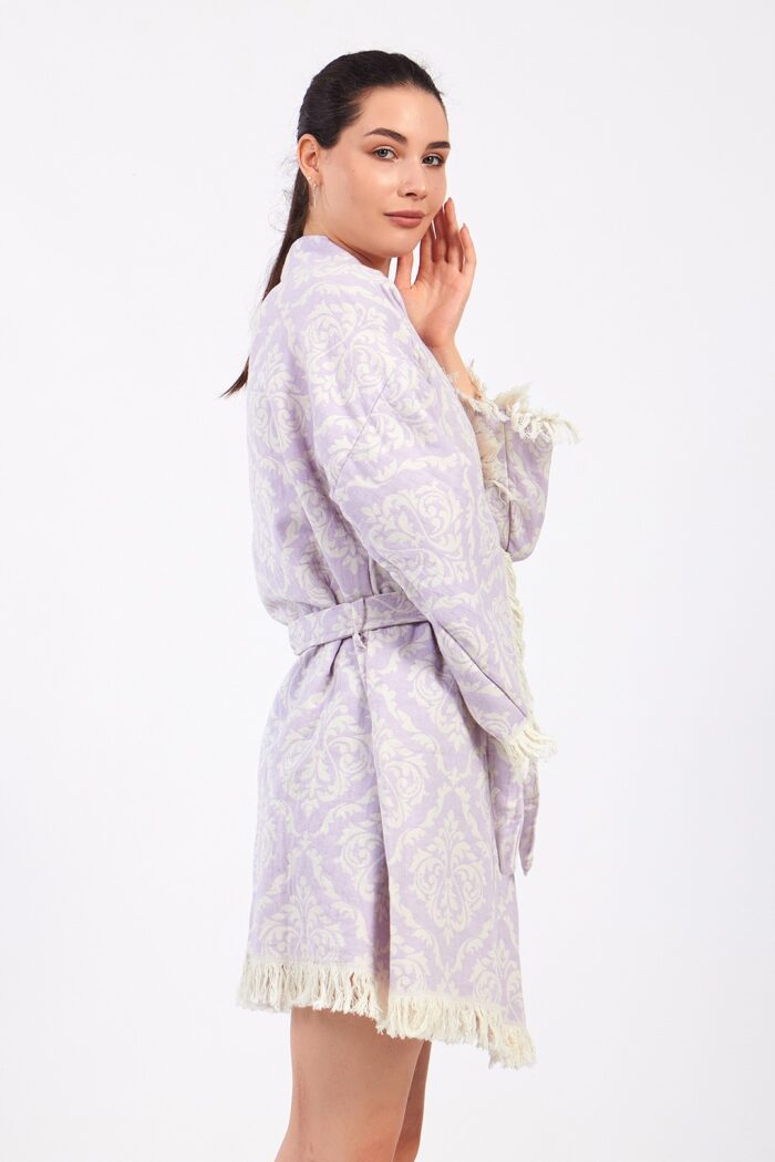 jakarli-damask-pamuklu-muslin-kimono Jakarlı Damask Pamuklu Müslin Kimono - الصورة 5