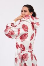 Monstera Fiskon Baskılı Müslin Bornoz – Bild 10