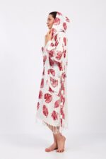 Monstera Fiskon Baskılı Müslin Bornoz – Bild 11