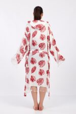 Monstera Fiskon Baskılı Müslin Bornoz – Bild 9