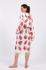 Monstera Fiskon Baskılı Müslin Bornoz – Bild 6