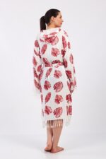 Monstera Fiskon Baskılı Müslin Bornoz – Bild 3