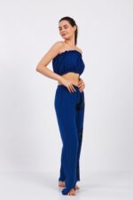 Parlament Mavi Müslin Crop