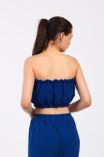 Parlament Mavi Müslin Crop