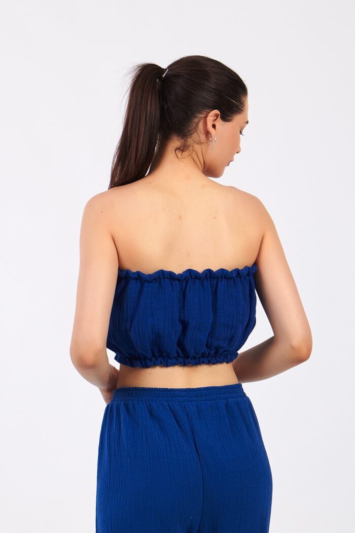 Parlament Mavi Müslin Crop Parlament Mavi Müslin Crop