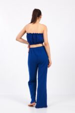 Parlament Mavi Müslin Crop