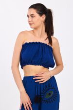 Parlament Mavi Müslin Crop