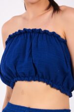 Parlament Mavi Müslin Crop