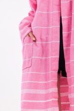 Pink Lines Pamuklu Müslin Bornoz - Image 10
