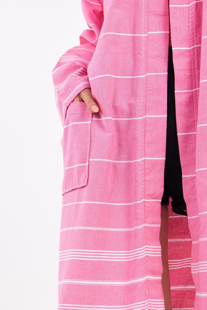 pink-lines-cotton-muslin-cornice Pink Lines Pamuklu Müslin Bornoz - Image 10