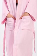 Pinky Pamuklu Müslin Bornoz - الصورة 8